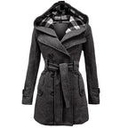 Manteau Long avec Capuche et Ceinture pour Femme | Idéal pour l’Hiver