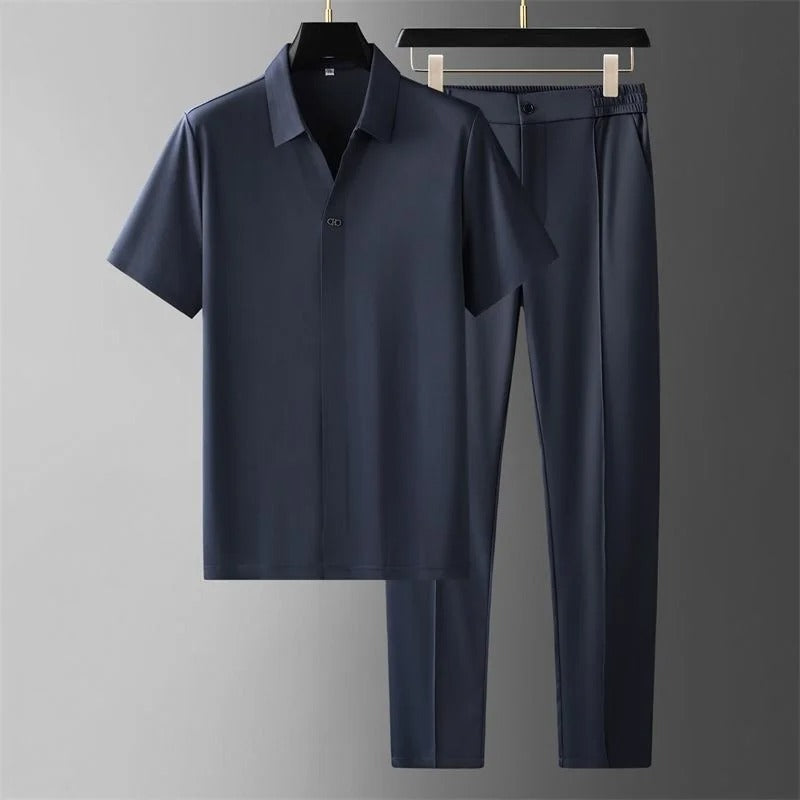 Ensemble Deux-Pièces Homme avec Pantalon à Taille Élastique | Idéal pour le Quotidien et les Sorties Décontractées