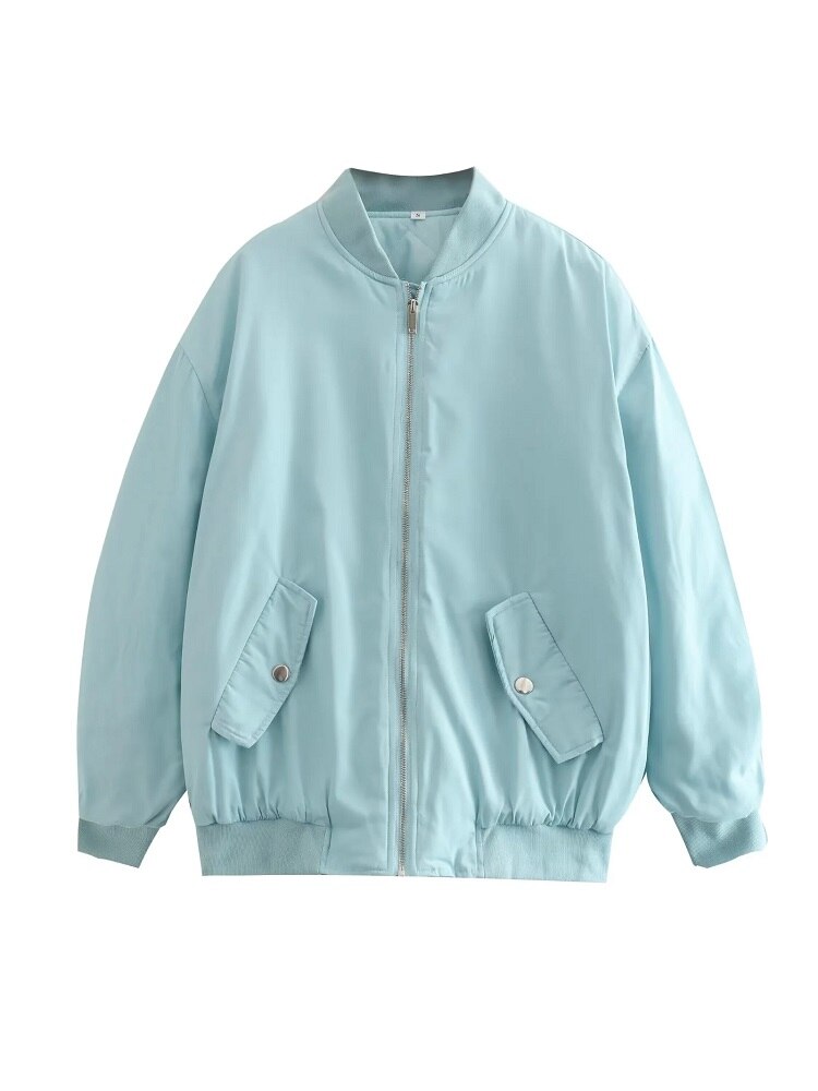 Veste Bomber Coupe Ample Avec Fermeture Zippée Pour Femmes | Idéal Pour Mi-Saison Et Usage Quotidien
