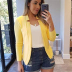 Blazer Uni À Manches Longues Pour Femme | Idéal Pour Le Travail Et Un Usage Quotidien
