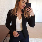Blazer Uni À Manches Longues Pour Femme | Idéal Pour Le Travail Et Un Usage Quotidien