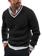Pull à Manches Longues avec Col Classique pour Homme | Idéal pour Bureau et Hiver
