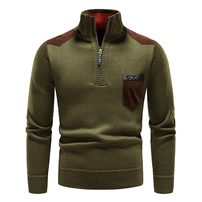 Pull À Col Montant Avec Motif Colorblock Pour Homme | Idéal Pour Les Journées Fraîches