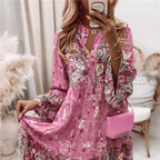 Robe Midi à Imprimé Floral avec Coupe Structurée pour Femme | Idéale pour Usage Quotidien et Occasions Décontractées