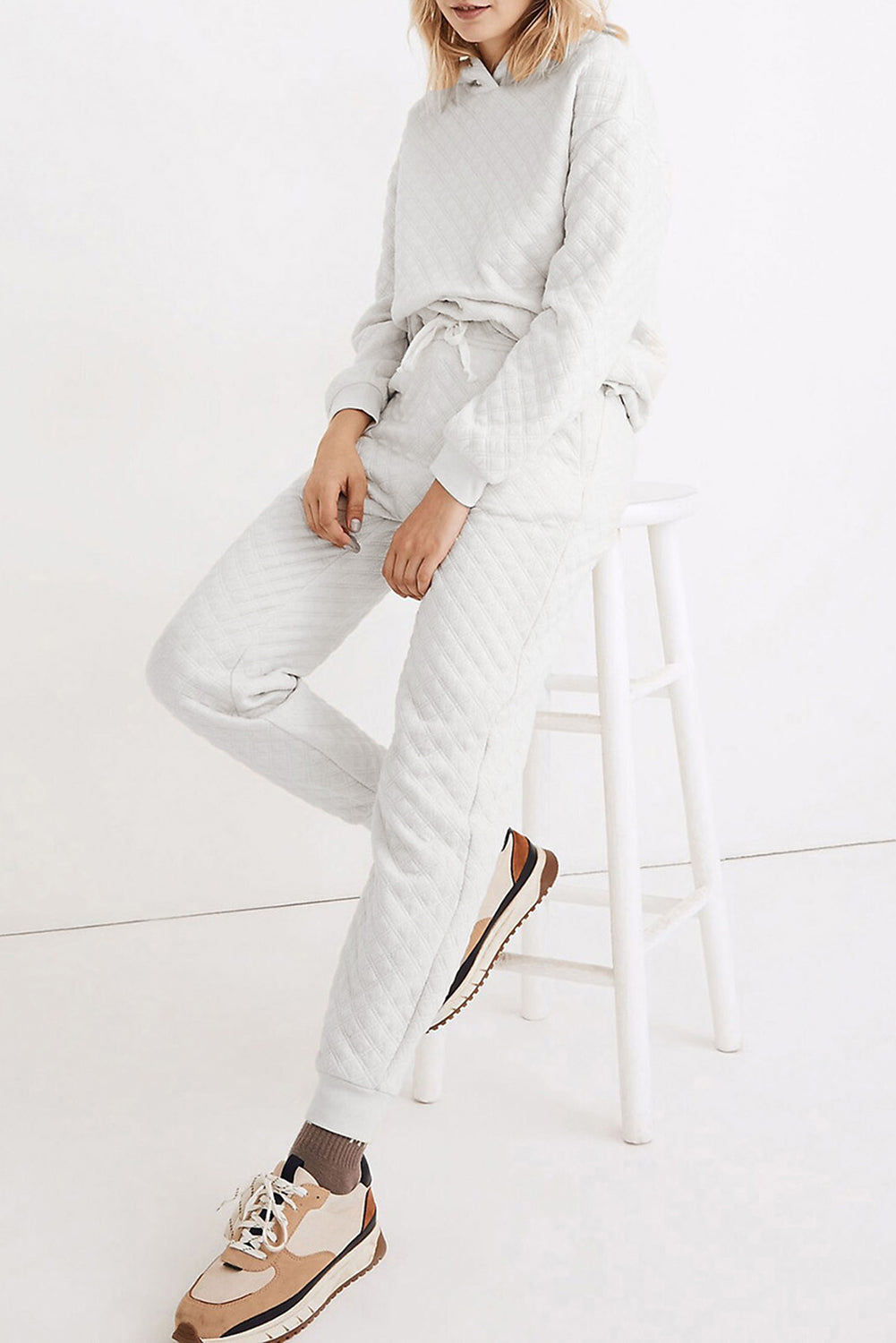 Ensemble Deux Pièces Avec Hoodie Matelassé Et Joggers Pour Femmes | Idéal Pour Usage Quotidien Et Loisirs