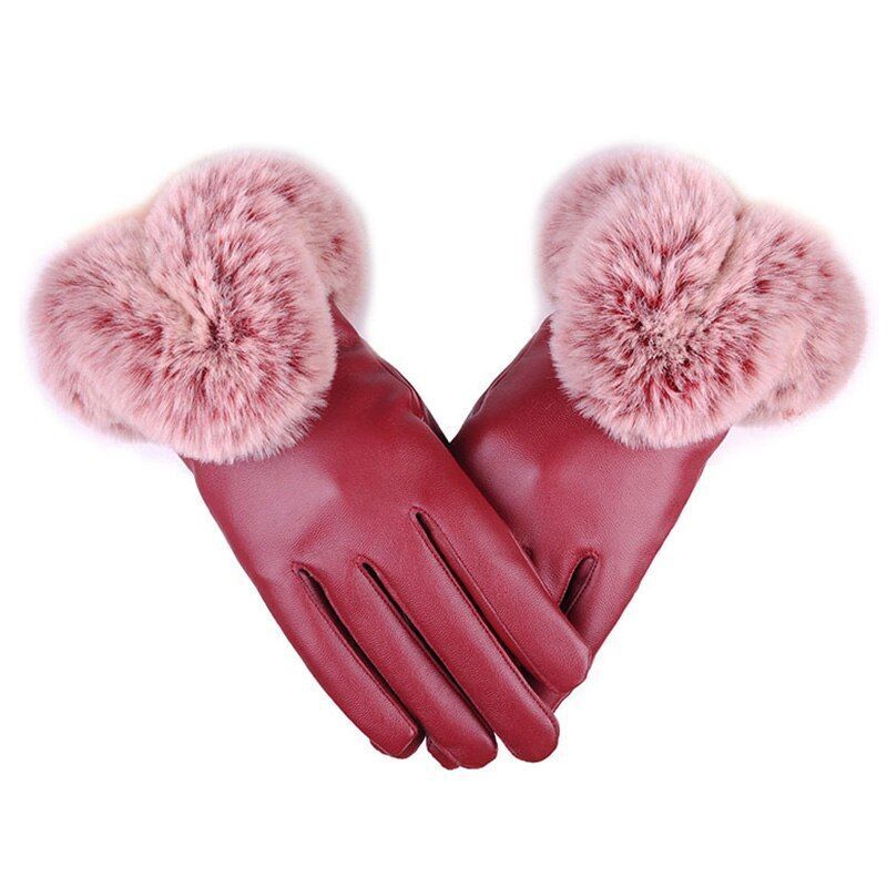 Gants d’Hiver avec Bord en Fausse Fourrure pour Femme | Idéals pour les Journées Froides