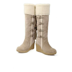 Bottes d’Hiver à Talon Compensé avec Fermeture Ouverte pour Femmes | Idéal pour Saison Froide