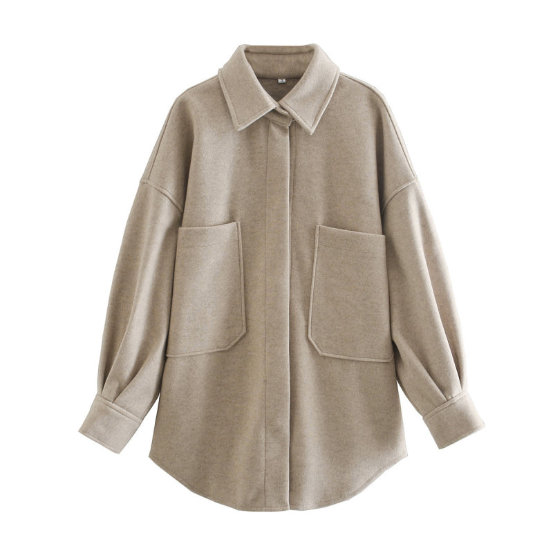 Manteau Long Oversize avec Col Revers et Poches pour Femme | Idéal pour la Mi-Saison