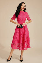 Robe Fit and Flare Mi-Longue pour Femme avec Coupe Cintrée pour Invitée de Mariage | Idéale pour Cérémonies et Événements Formels