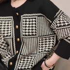 Gilet En Maille À Motif À Carreaux Avec Fermeture À Boutons Pour Femme | Idéal Pour La Superposition
