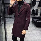 Manteau Long avec Fermeture Boutonnée pour Homme | Idéal pour L’Automne Et L’Hiver