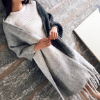 Écharpe à Carreaux avec Franges pour Femme | Idéale pour la Saison Froide