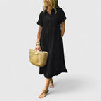 Robe Chemise Midi à Rayures avec Coupe Décontractée pour Femme | Idéale pour Usage Quotidien et Loisirs